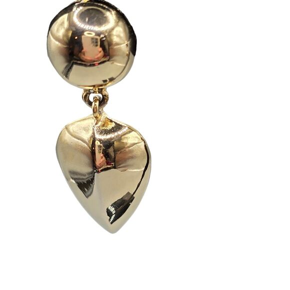 Pierced Spherical Earrings Teardrop Leaf Shaped Bold Vintage Vibe Glamour - Picture 3 of 7